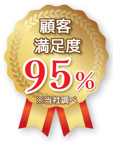 顧客満足度95% ※当社調べ
